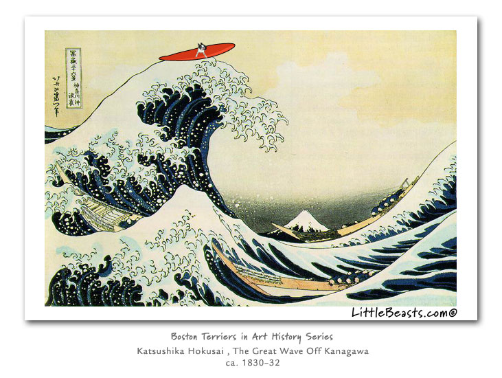 Boston Terriers in Art History -Katsushika Hokusai